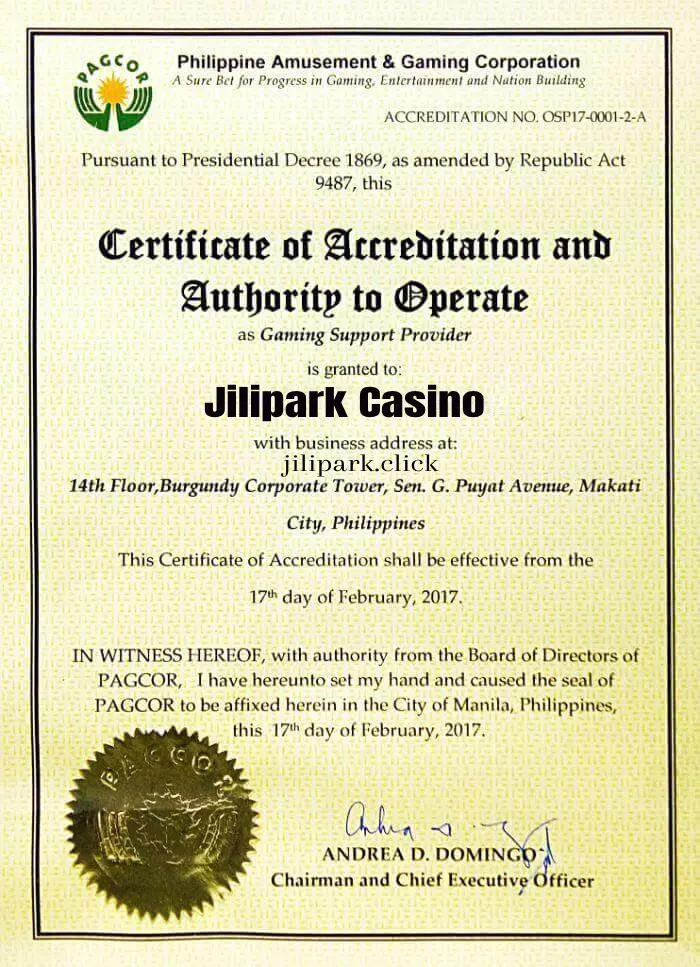The legality of JILIPARK Casino